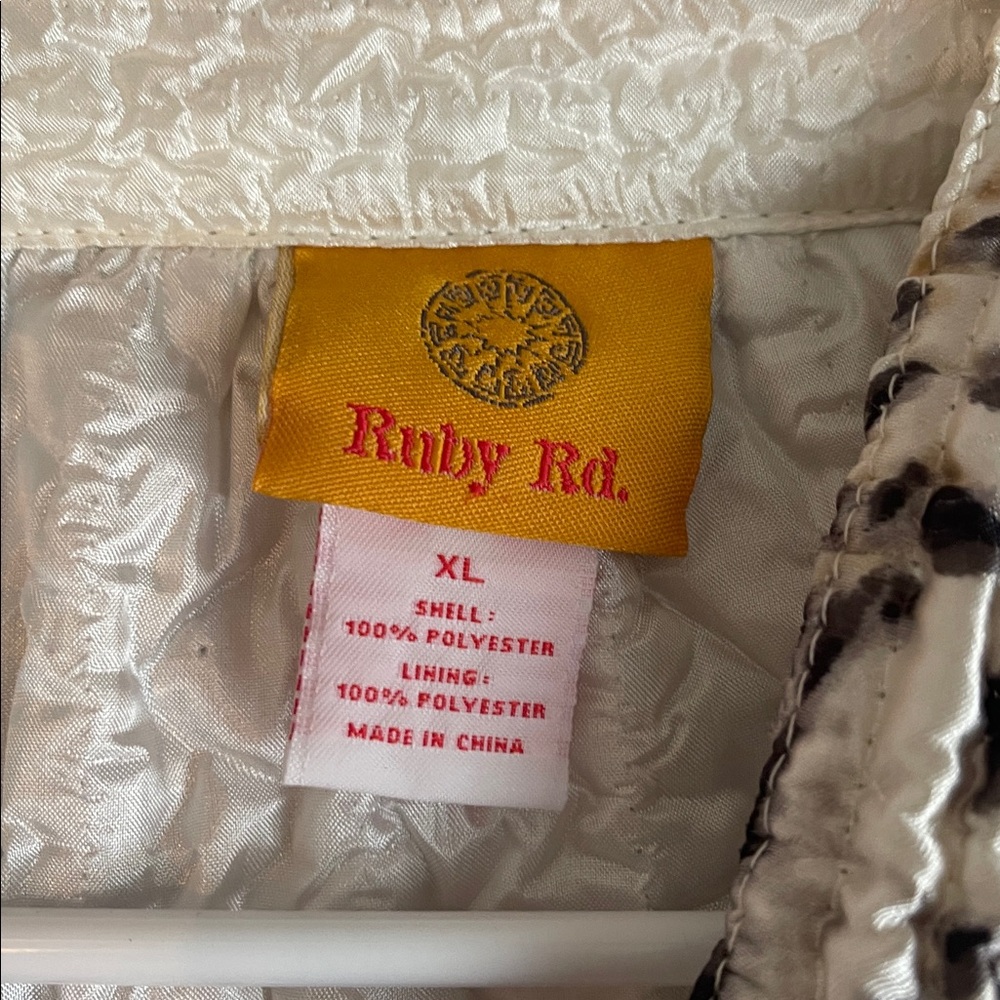 Ruby Rd Leopard Print Crinkle Quilted Jacket Y2k … - image 2